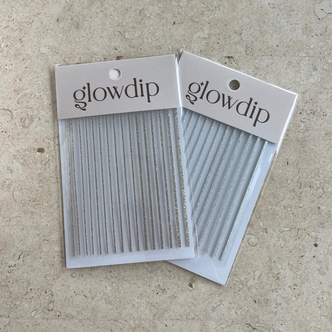 Linjer Sticker - Guld Glitter