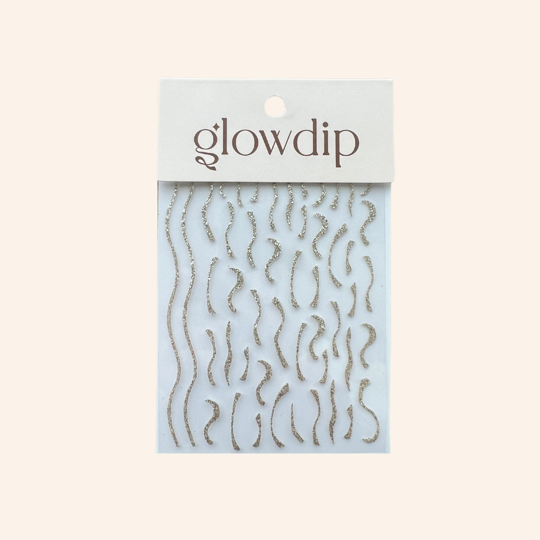 Nail Art Sticker - Guld Glitter