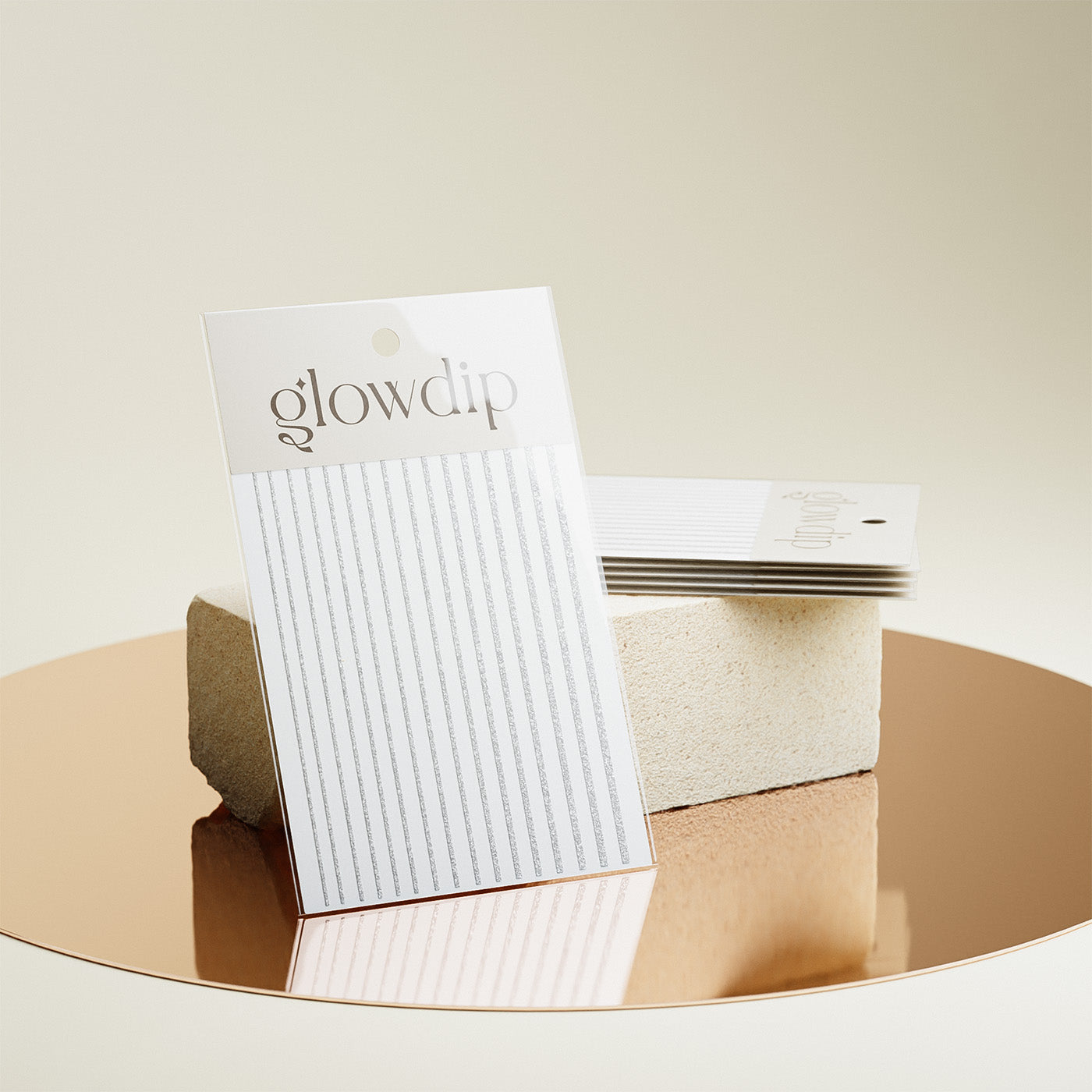 Linjer Sticker - Silver Glitter