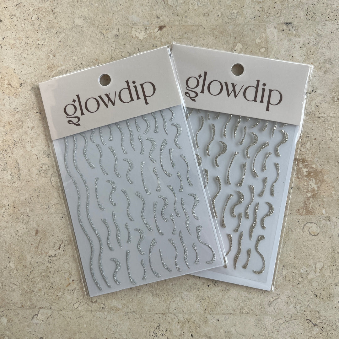 Nail Art Sticker - Guld Glitter