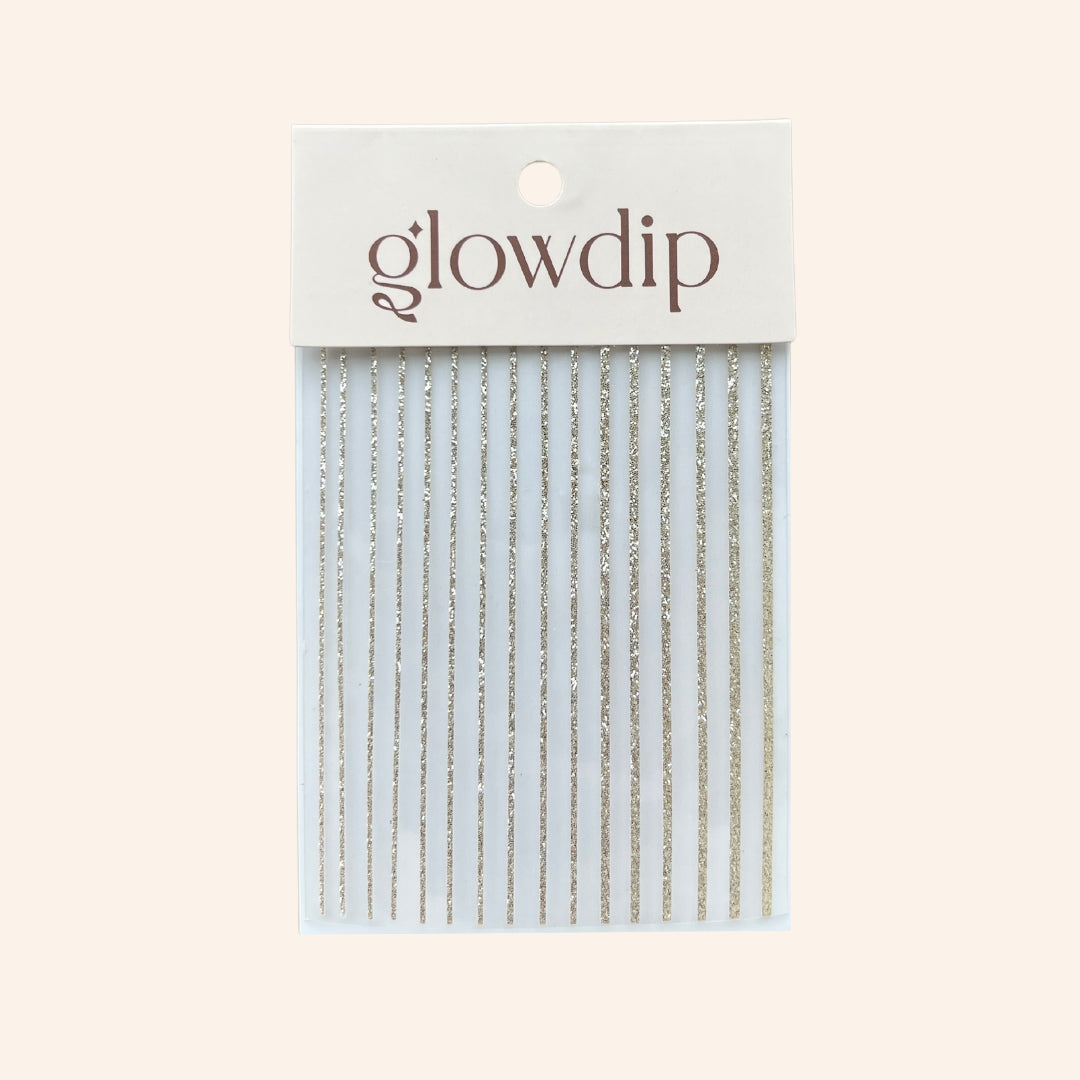 Linjer Sticker - Guld Glitter