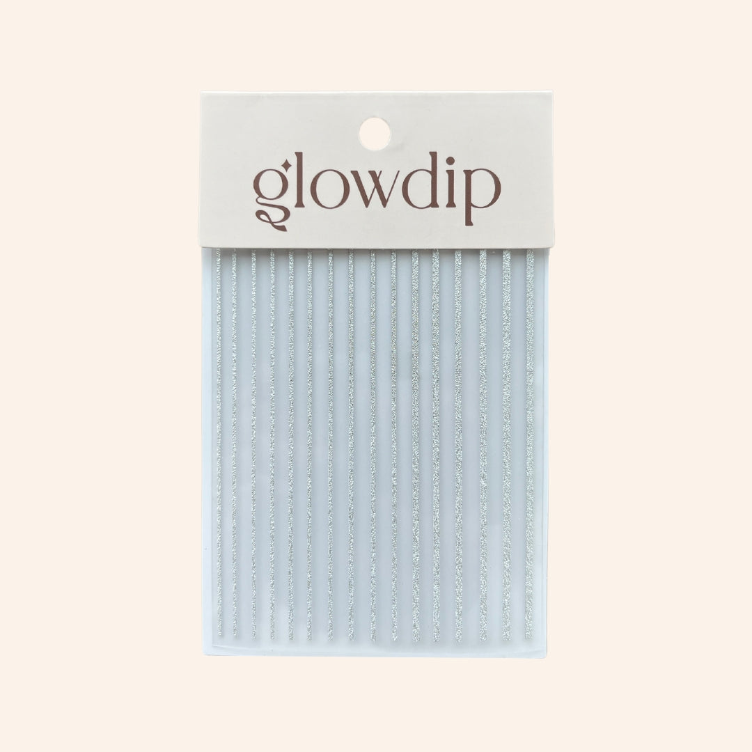 Linjer Sticker - Silver Glitter