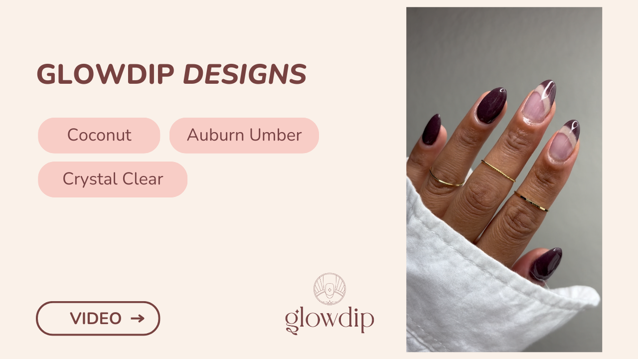 Coconut + Auburn Umber + Crystal Clear - Mocha Double Dip French